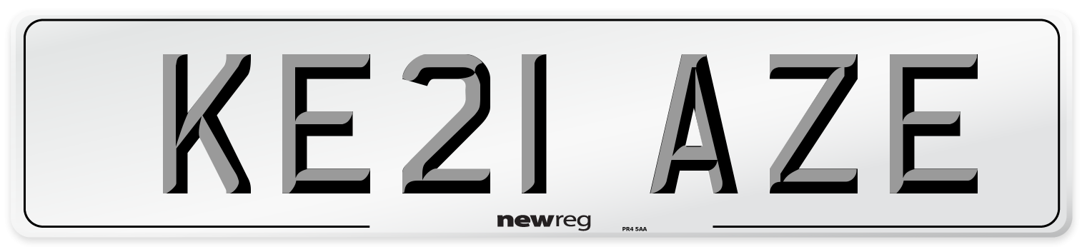KE21 AZE Number Plate from New Reg
